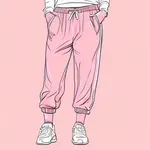 pink capri-length sweatpants image